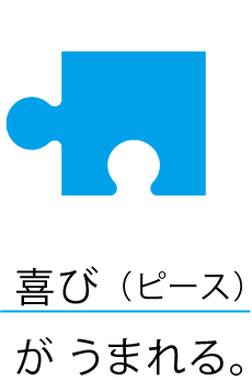 喜び（ピース）がうまれる。